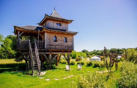 Cabane sur pilotisG60088 Le Nizan - Gironde - Temple avec Spa
