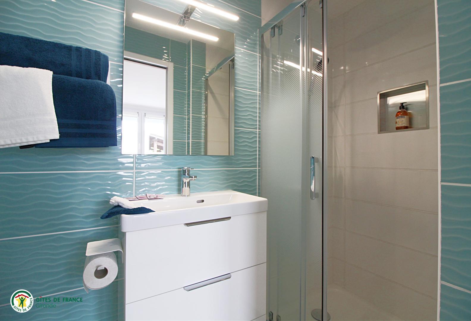 Salle d'eau de la chambre Pinasse bleue photo 8